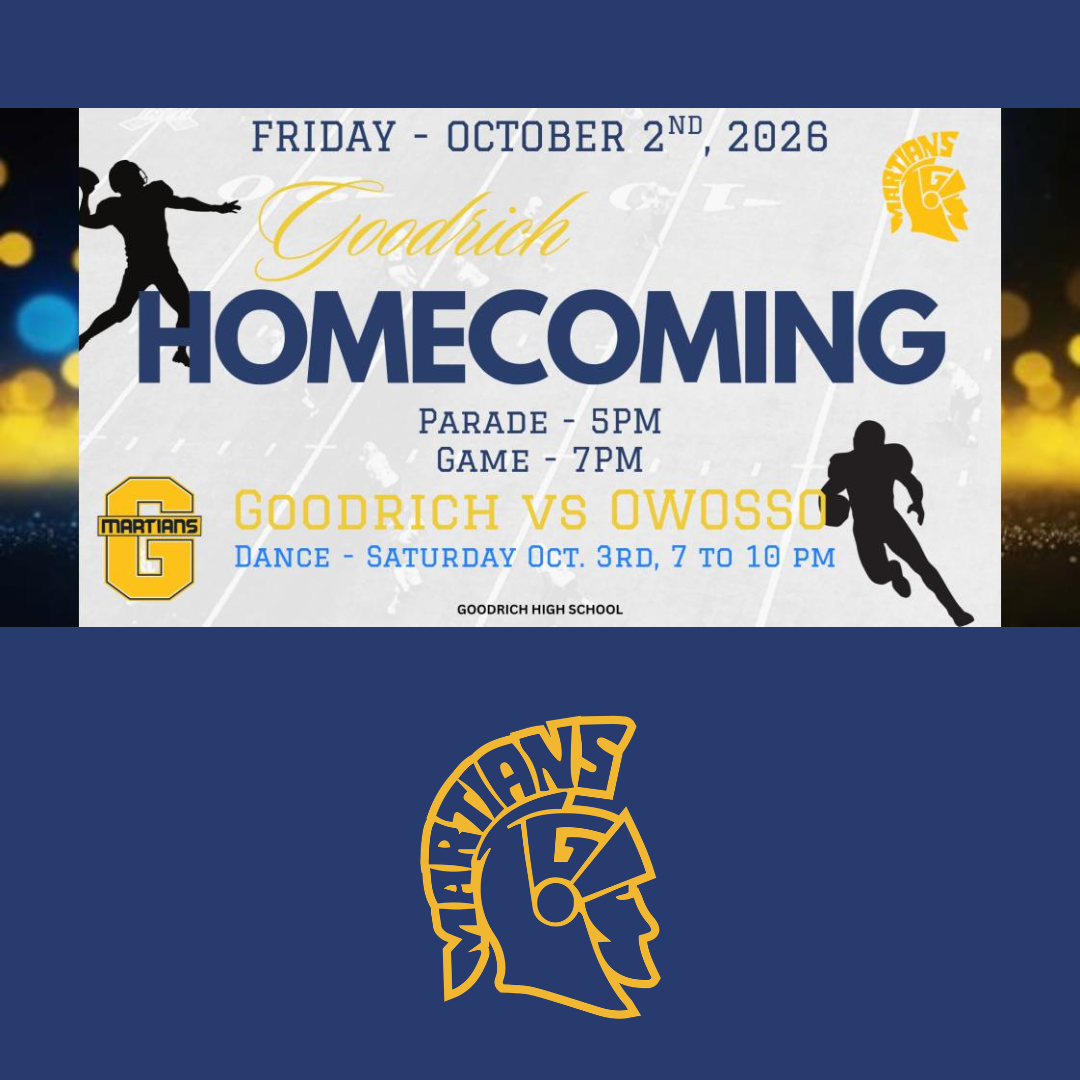  Goodrich Homecoming on Friday, October 2nd, 2026